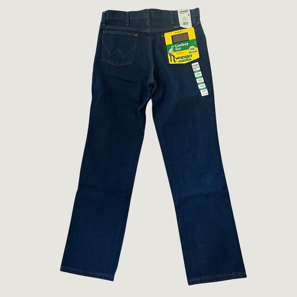 Nwt Wrangler Jeans Cowboy Cut 936 Slim Fit Dark Indigo Denim 32x32